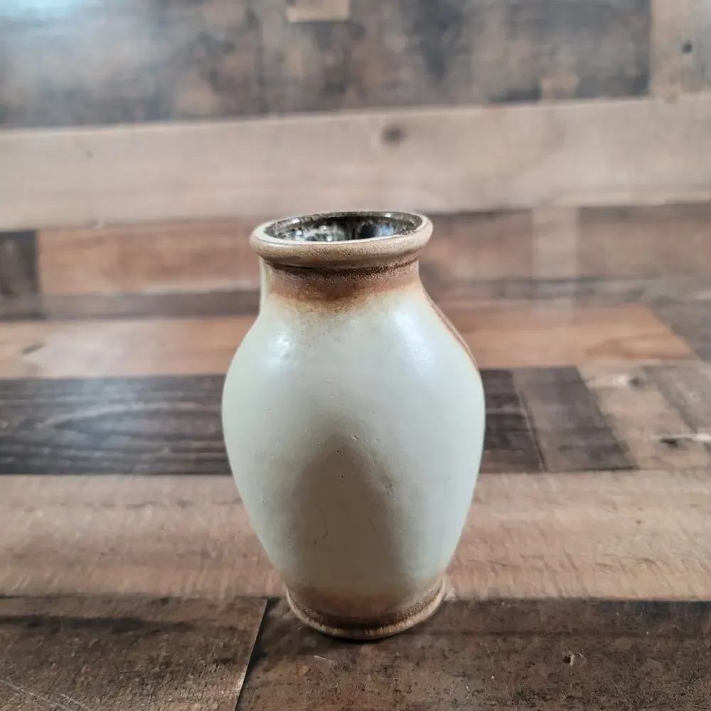 Vintage Bay Keramik West German Brown & Beige Handle Vase Jug 651-14 5.5